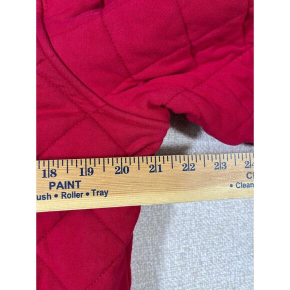 Lauren Ralph Lauren Women’s Large Red Quilted Barn Jacket Button/Zip Front Warm - Picture 6 of 12